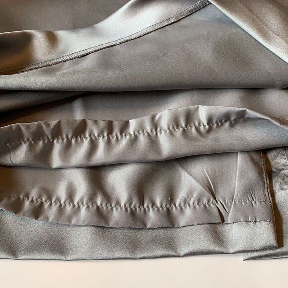 DAVID’S BRIDAL Women’s Satin One Shoulder Special Occasion Dress Silver Size 12 - Picture 11 of 13